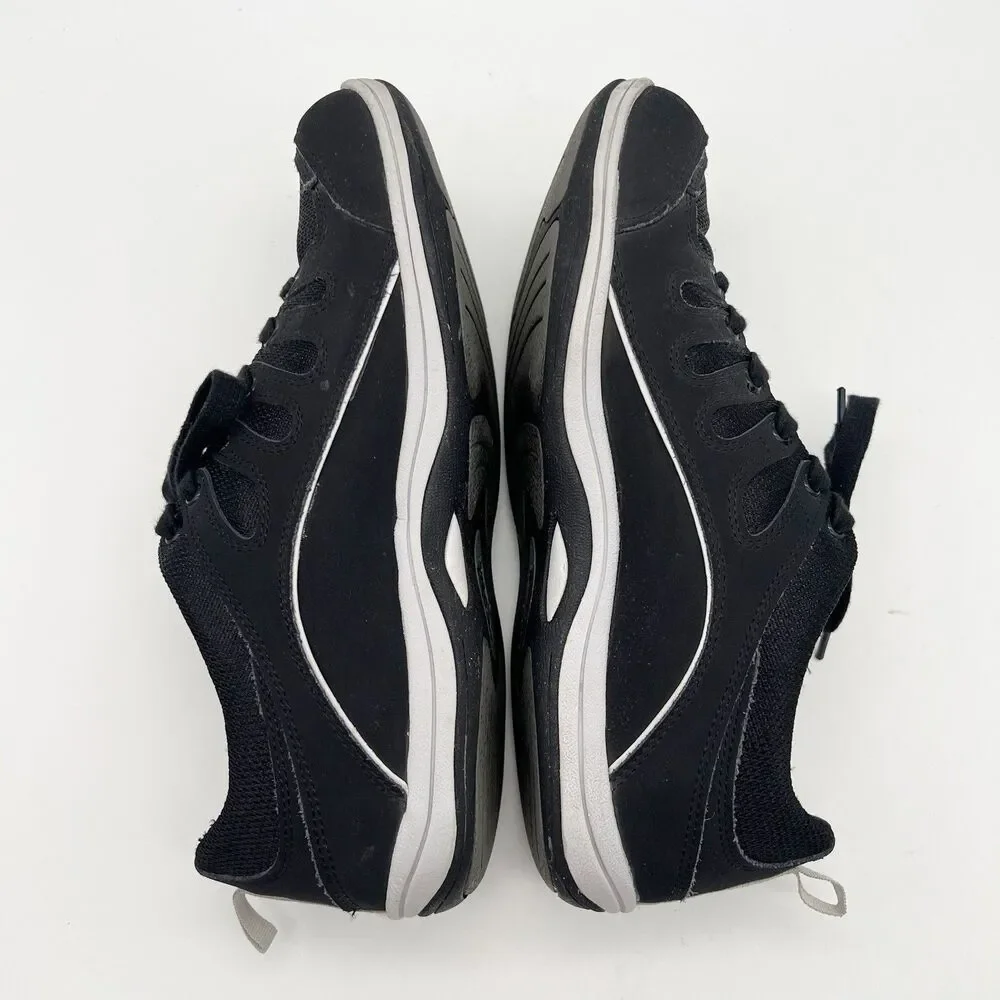 East Street Sport Ellen Black Leather Lace Up Sneakers Walking Shoe Women’s 10